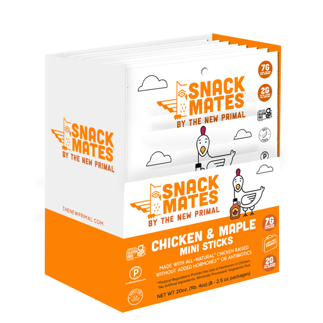 Snack Mates Chicken & Maple Mini Meat Sticks, All-Natural Chicken (8 Packs, 40 Mini-Sticks)