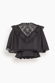 Shanna Lace Capelet Top in Black