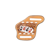 3D Belt Co Men's Natural Leather Embossed Hand Of Aces Pancake Knife Sheath