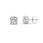 IGI Certified 4.00 Carat FGVS Round Cut Lab Grown Diamond Earrings in 14K Gold 14kt White Gold