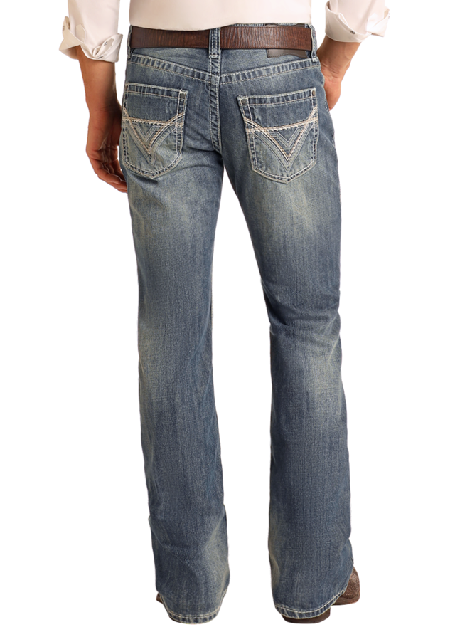 Regular Fit Ivory Top-Stitching Bootcut Jeans