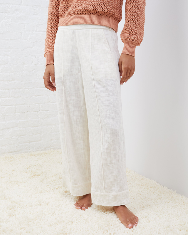 Coastal Cotton Wide-Leg Pant