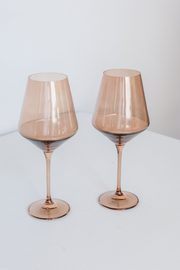 Estelle Colored Wine Stemware - Set of 2 {Mocha Mousse (Our Amber Smoke)}