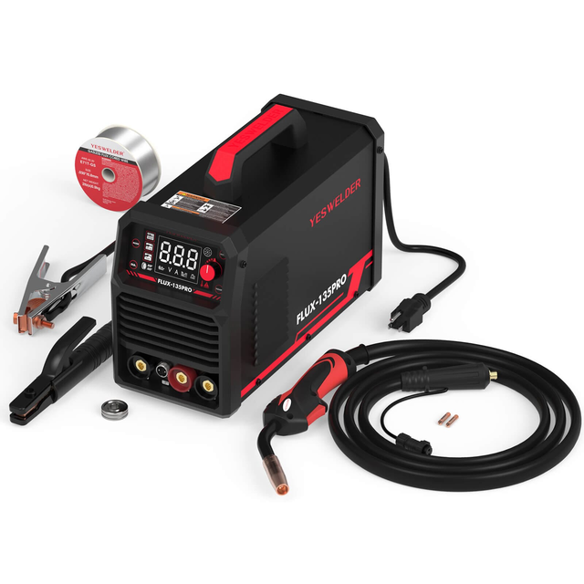 Flux-135-PRO 110V Digital Display Flux MIG/Lift TIG/Stick 3-in-1 Gasless MIG Welder
