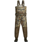 AquaWade  Men’s Insulated Waders | Lightweight Waterproof Camo  Durable Nylon Hunting Bibs | Bootfoot Breathable Chest Waders with Boots for Duck Hunting