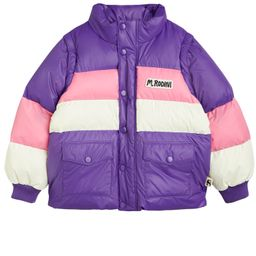 Striped Puffer Jacket Purple