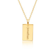 14k Gold Mini Dog Tag Necklace (1-3 Tags)