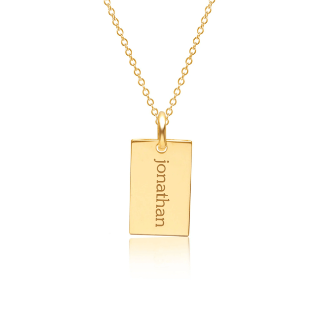 14k Gold Mini Dog Tag Necklace (1-3 Tags)