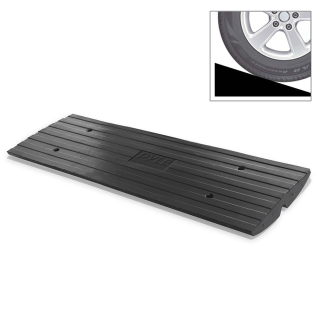 Driveway Curb Ramp - 11,000 lb Capacity, Heavy Duty Rubber, 4 ft Length