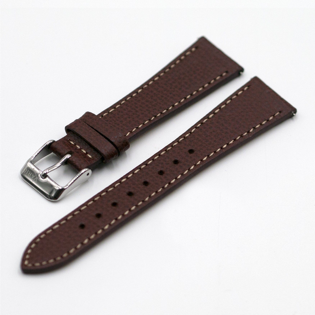 Vintage Epsom Italian Leather Mahogany Brown Watch Strap with Quick Release