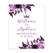 Large Custom Quinceañera Welcome Sign, Canvas Sign for Sweet 15