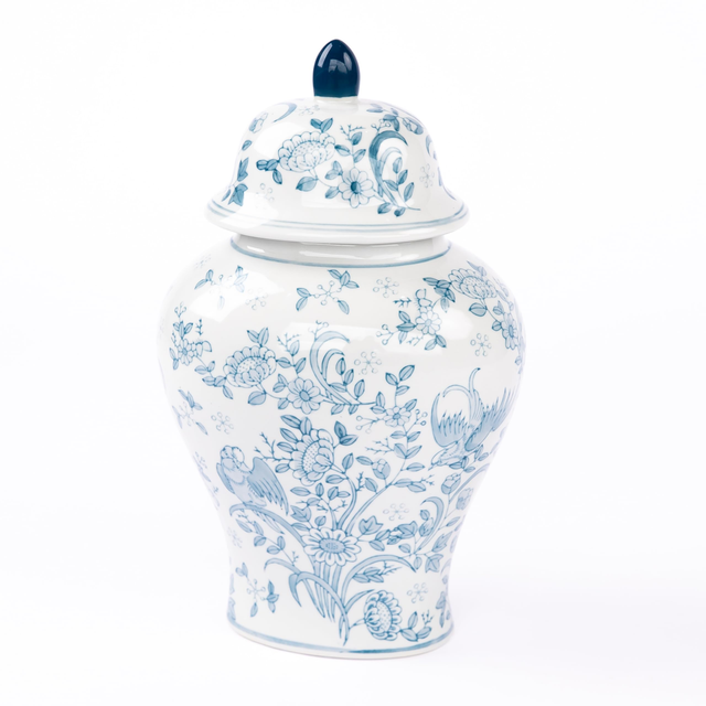 Blue Bird Ceramic Temple Cremation Urn