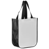 9.5 x 4.5 x 11.5 + 4.5 Matte White Laminated Designer Tote Bag