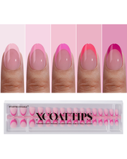 XCOATTIPS® French - Extra Short Almond Pink Pastel Tips