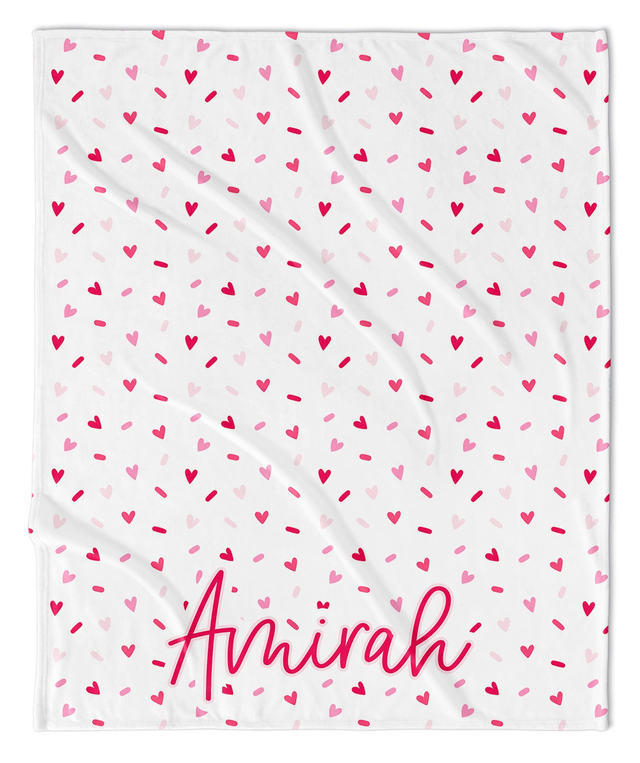 SPRINKLE HEARTS- PERSONALIZED BLANKET