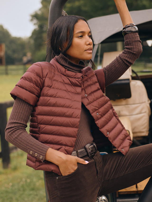 Wine Solid Kennedy Puffer Jacket | Women's Jackets \u0026 Outerwear | J.McLaughlin