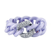 SINGLE PAVE LAVENDER CERAMIC MEDIUM LINK RING