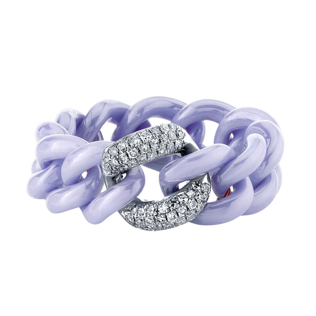 SINGLE PAVE LAVENDER CERAMIC MEDIUM LINK RING