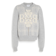 Tartan cashmere jumper with 3D logo