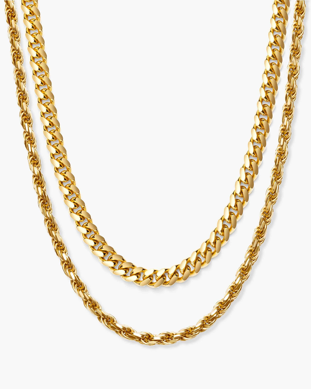 Cuban + Rope Chain Stack