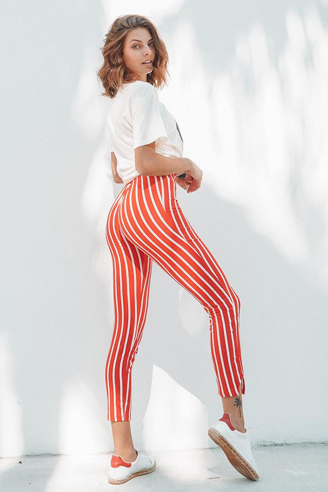 Red Trousdale Striped Pant