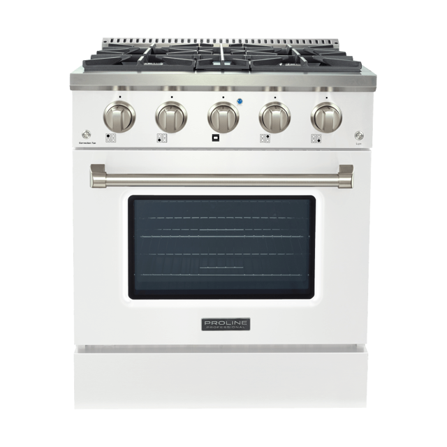 Proline PLSR 30, 36, and 48" Gas Range - 15,000 BTUs Available in Stainless Steel, Matte Black, Gloss White options