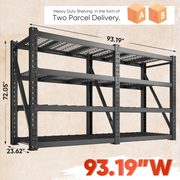 REIBII 4-Tier Industrial Shelving 9348LBS Heavy Duty Shelving with 2337LB/Shelf Metal Shelving Unit for Warehouse, Basement, Commercial