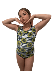 Sunflower Love Gymnastics Leotard - Foxy's Fun & Comfy Leo