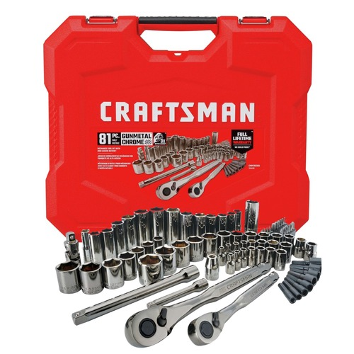 Craftsman CMMT82335Z1 (81-Piece) Gunmetal Chrome Mechanics Tool Set