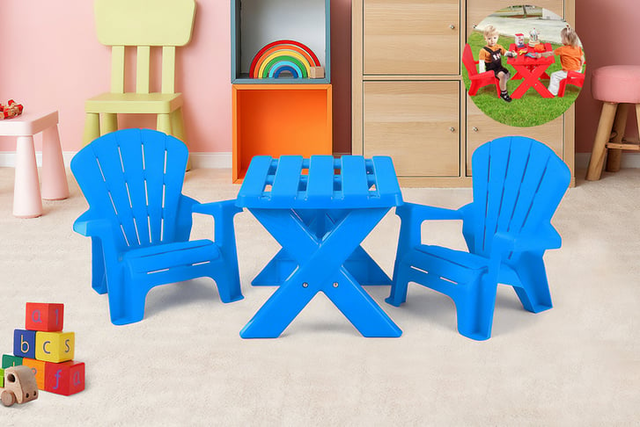 Childrens Plastic Table and Chairs Set - Two Colours