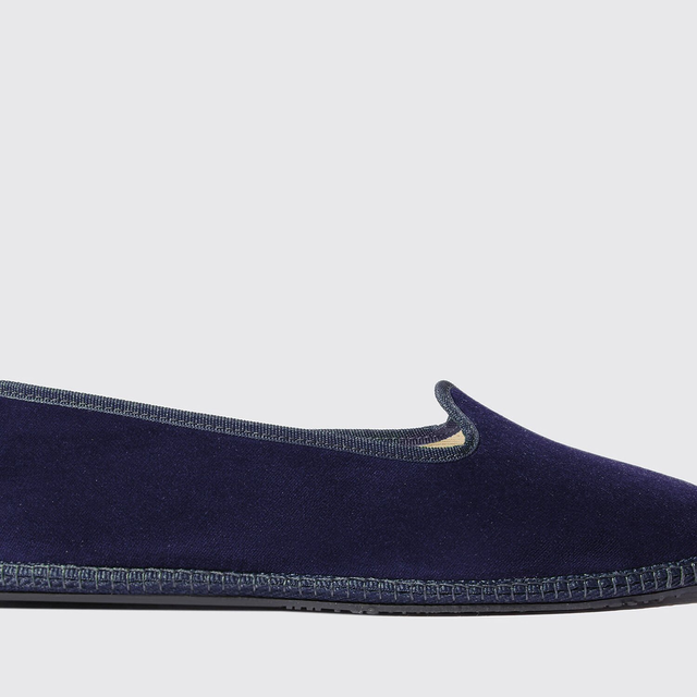 Scarosso Slippers Valentino Blu Velluto Velvet