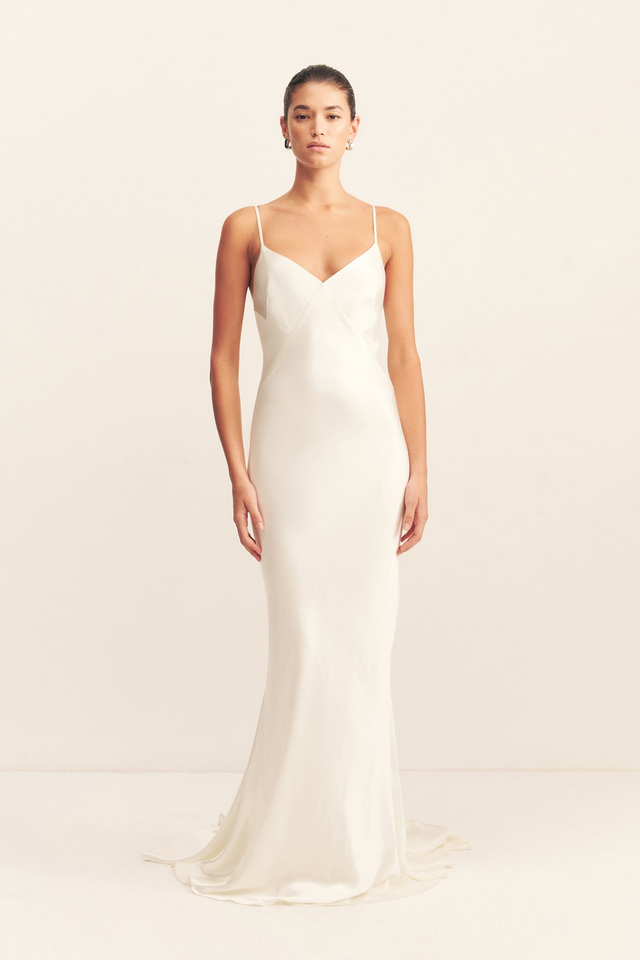 LA LUNE LOW BACK GOWN - WHITE