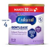 Enfamil® Gentlease Infant Formula - Powder - 19.9 oz Can (Case of 4)
