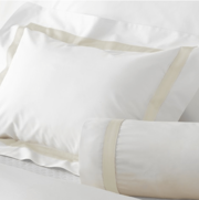 Lowell Ivory on White Bedding by Matouk
