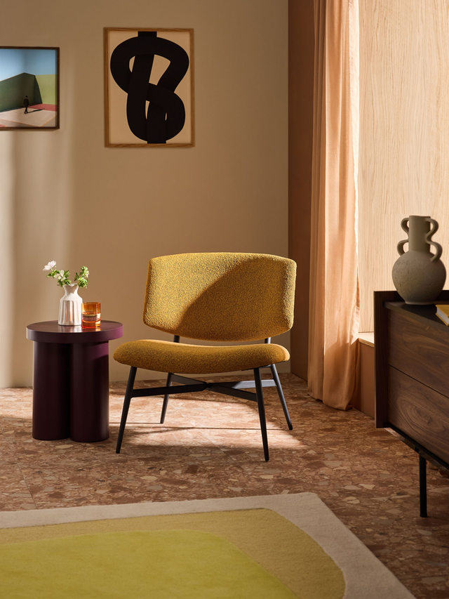 Kuta Accent Chair in Ochre Yellow Pax Boucle