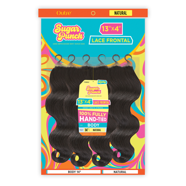 Outre Unprocessed Remy Human Hair HD Lace Frontal Closure Sugar Punch 13X4 Body Wave (10"-14")