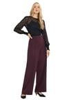 LTS Tall Dark Red Seam Front Wide Leg Trousers