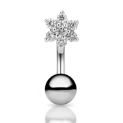 Diamond Flower and Ball Rook Barbell