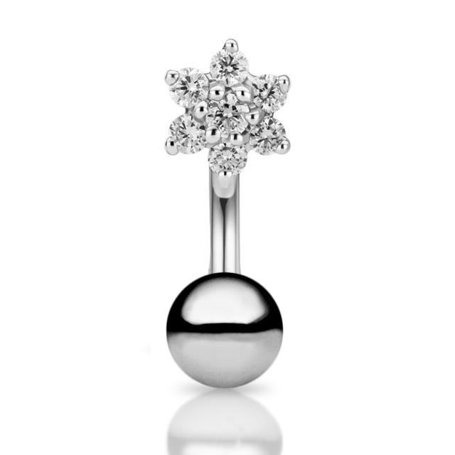 Diamond Flower and Ball Rook Barbell