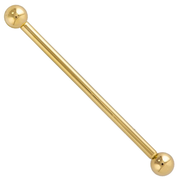 Classic Industrial Barbell 14K Gold