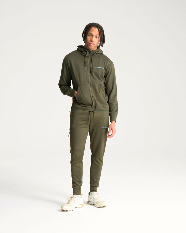Mens Calix Hoodie & Jogger Tech Tracksuit Set | Juniper Green