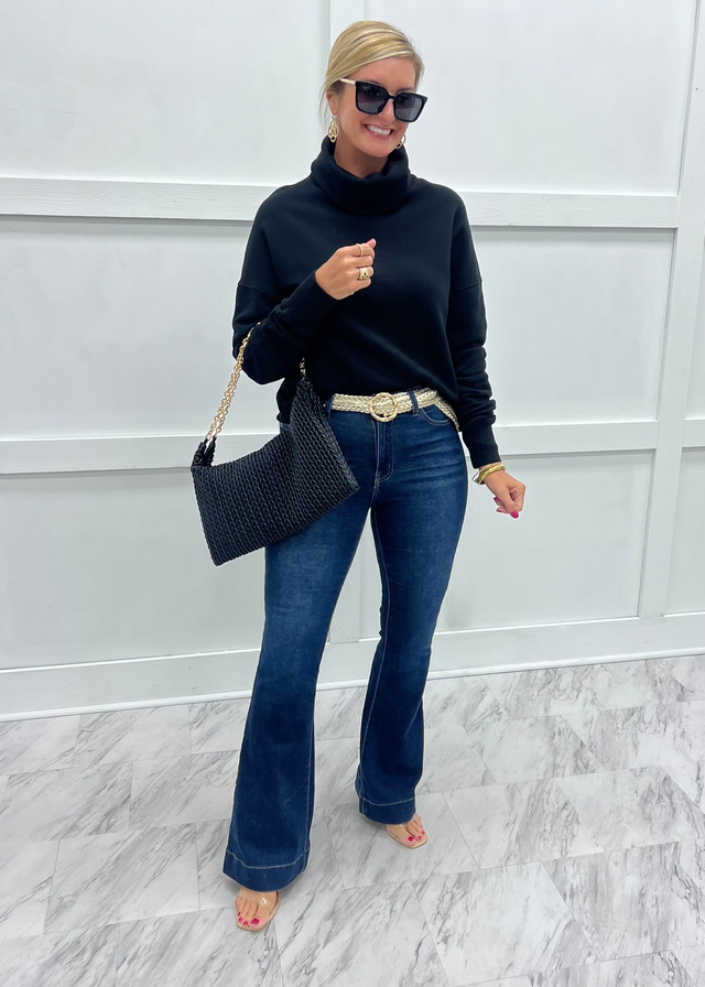 Jett Turtleneck Top (Black)