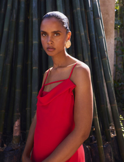 Cowl Neck Midaxi Slip Dress