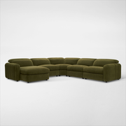 Soho Dual-Power Reclining 5-Piece Sectional with Adjustable Base Chaise
