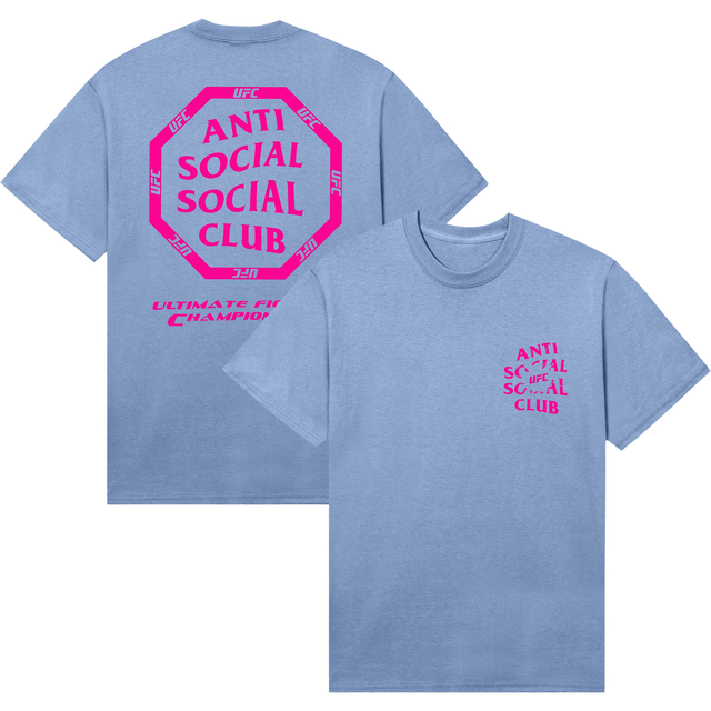 Men's AntiSocialSocialClub x UFC Light Blue Ultimatum T-Shirt