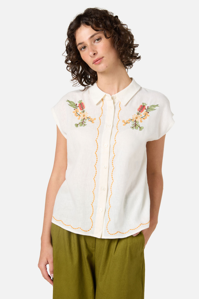 Native Flora Embroidered Shirt