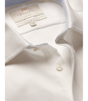 Extra Slim Fit Blue & White Textured Weave Non-Iron Shirt