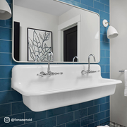 48 Inch Cast Iron Wall Mount Farmhouse Trough Sink