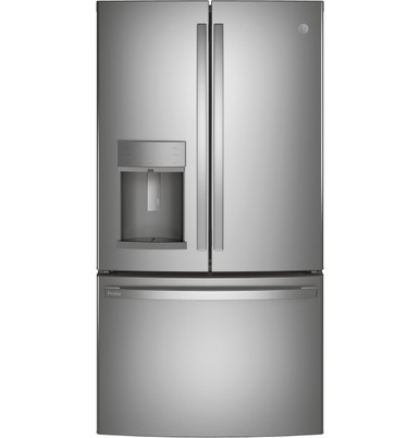 GE Profile™ Series ENERGY STAR® 22.1 Cu. Ft. Counter-Depth Fingerprint Resistant French-Door Refrigerator with Hands-Free AutoFill|^|PYE22KYNFS