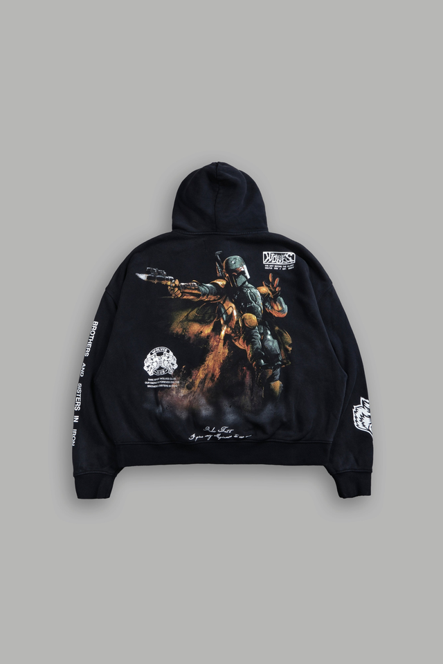 Boba Fett Vex Double Zip Hoodie in Black Drift Wash